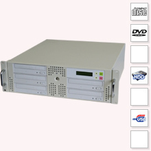 CopyRack 5 CD Duplicator Standard PC Connected - 19 inch duplicatie systeem usb pc aansluiting harddisk cd dvd kopiëren